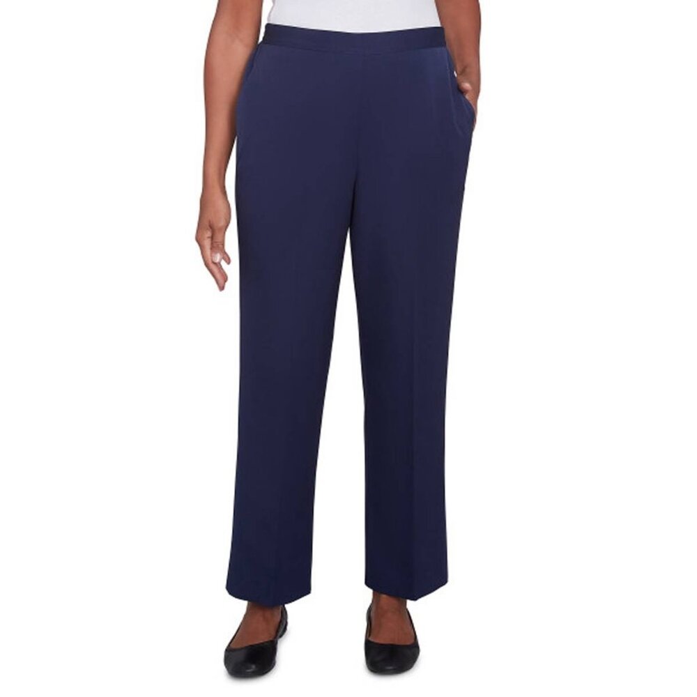 Petite Alfred Dunner Classic Fit Proportioned Denim Pants, Size 6P, Navy